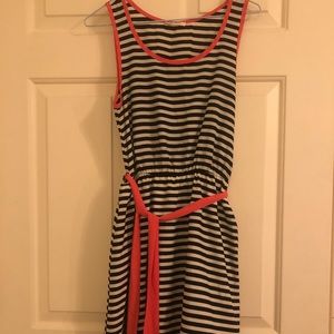 Striped dress with tie
